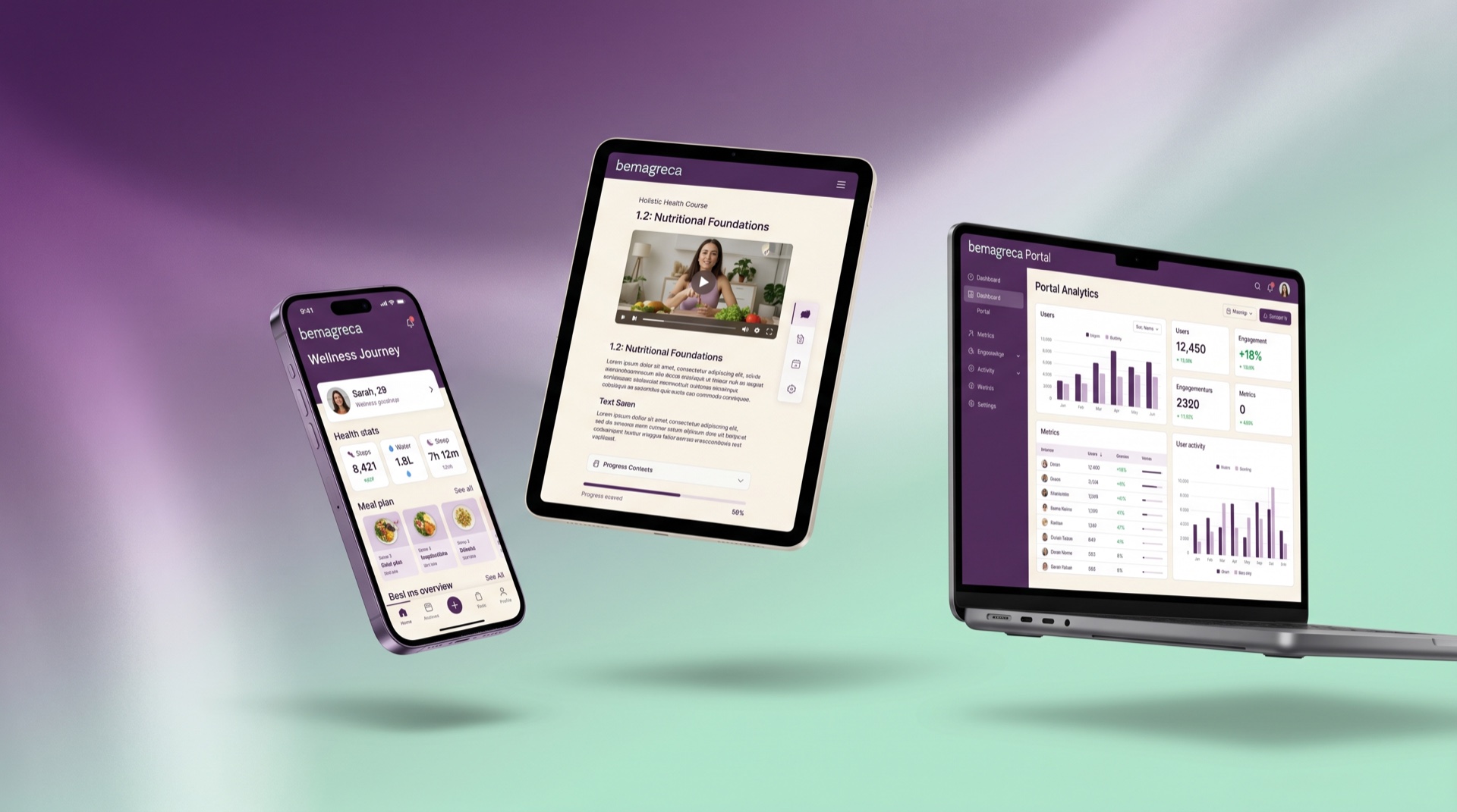 Tela da consulta exibida em laptop, tablet e celular